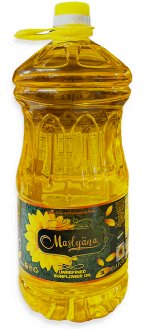 Maslyana oil Sunflower unrefined 3 L Ukraine