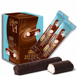 Zefirka "for coffee" chocolate glazed w/creme-brulee (12 sticks )